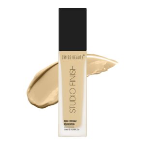 SWISS BEAUTY SB-506 Matte Studio Finish Full Coverage Foundation Cream, Face Makeup, Shade- Medium Pale, 30Ml, All