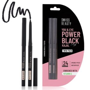 Swiss Beauty You & Eye Power Black Kajal Twin Pack