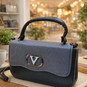 Stylish Women Handheld Sling Purse (Grey & Black)