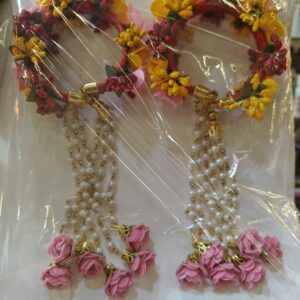 Artificial  Flower Kalire Bracelet Set, Floral Accessories for Wedding | Baby Shower | Haldi | Mehandi | Party for Girls and Women [2 Bracelet]