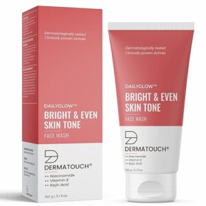 DERMATOUCH Bright & Even Tone Face Wash with Niacinamide, Vitamin E and Kojic Acid | For Tan, Pigmentation Dark Spots & Uneven Skin Tone | Oil Control | Dermatologist Tested | For Men & Women | 30g (Pack of 2)