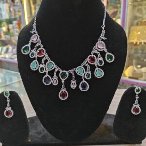 π Premium Multicolor American Diamond Necklace Set π